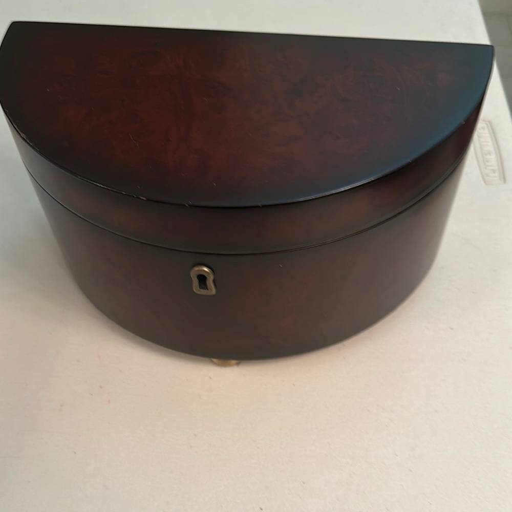Elegant Half-Moon Wooden Jewelry Box